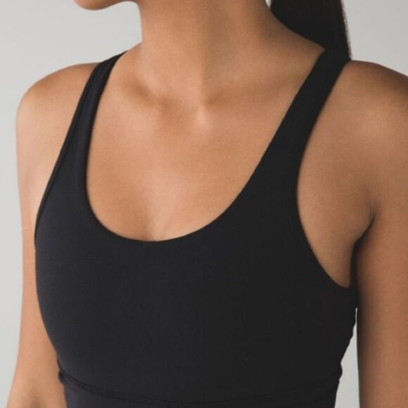 Lululemon Women's Tank Top Size 4 Black Crossback Fitted Scoop Neckline - Picture 4 of 7